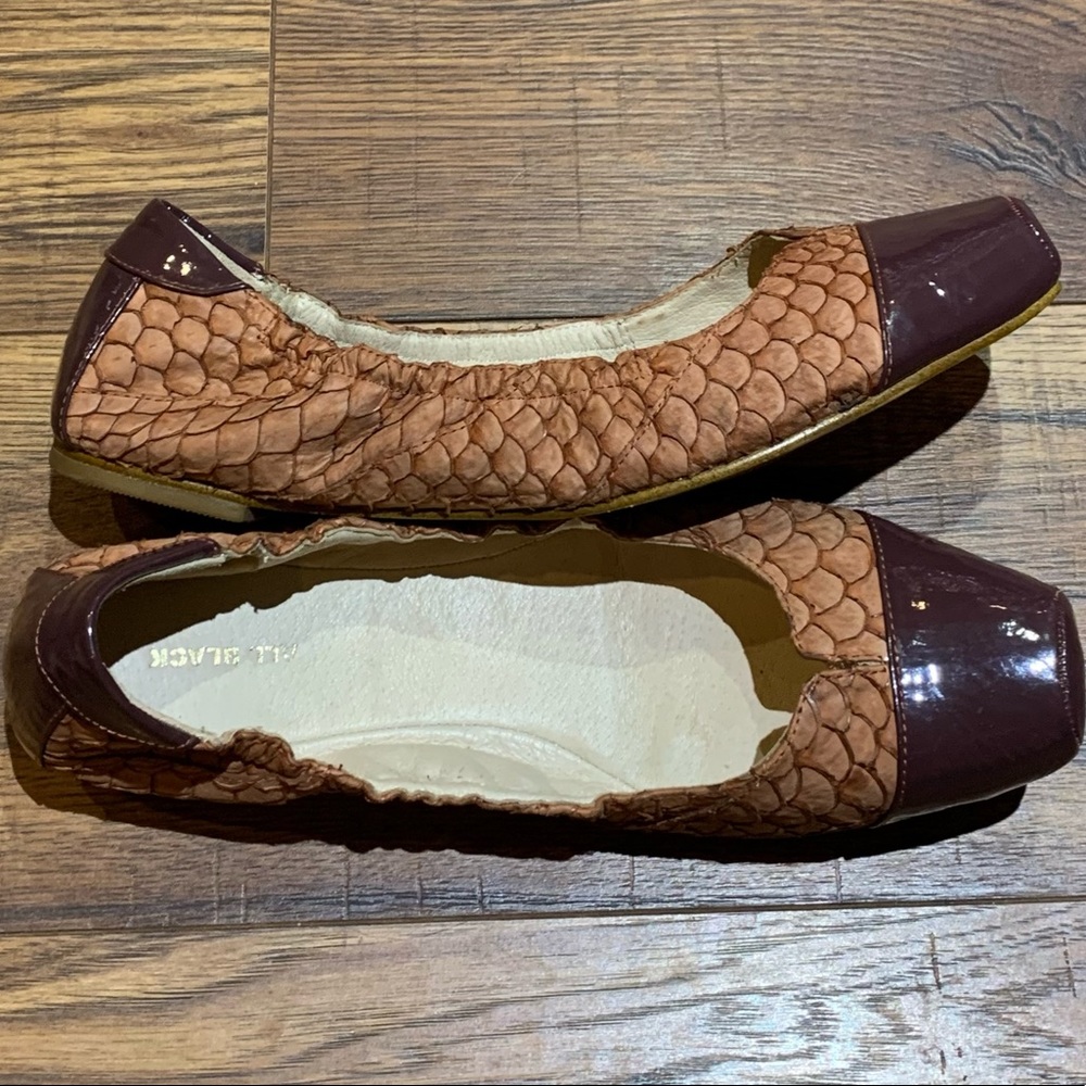 Orange Faux Snakeskin Flats Size 8.5
